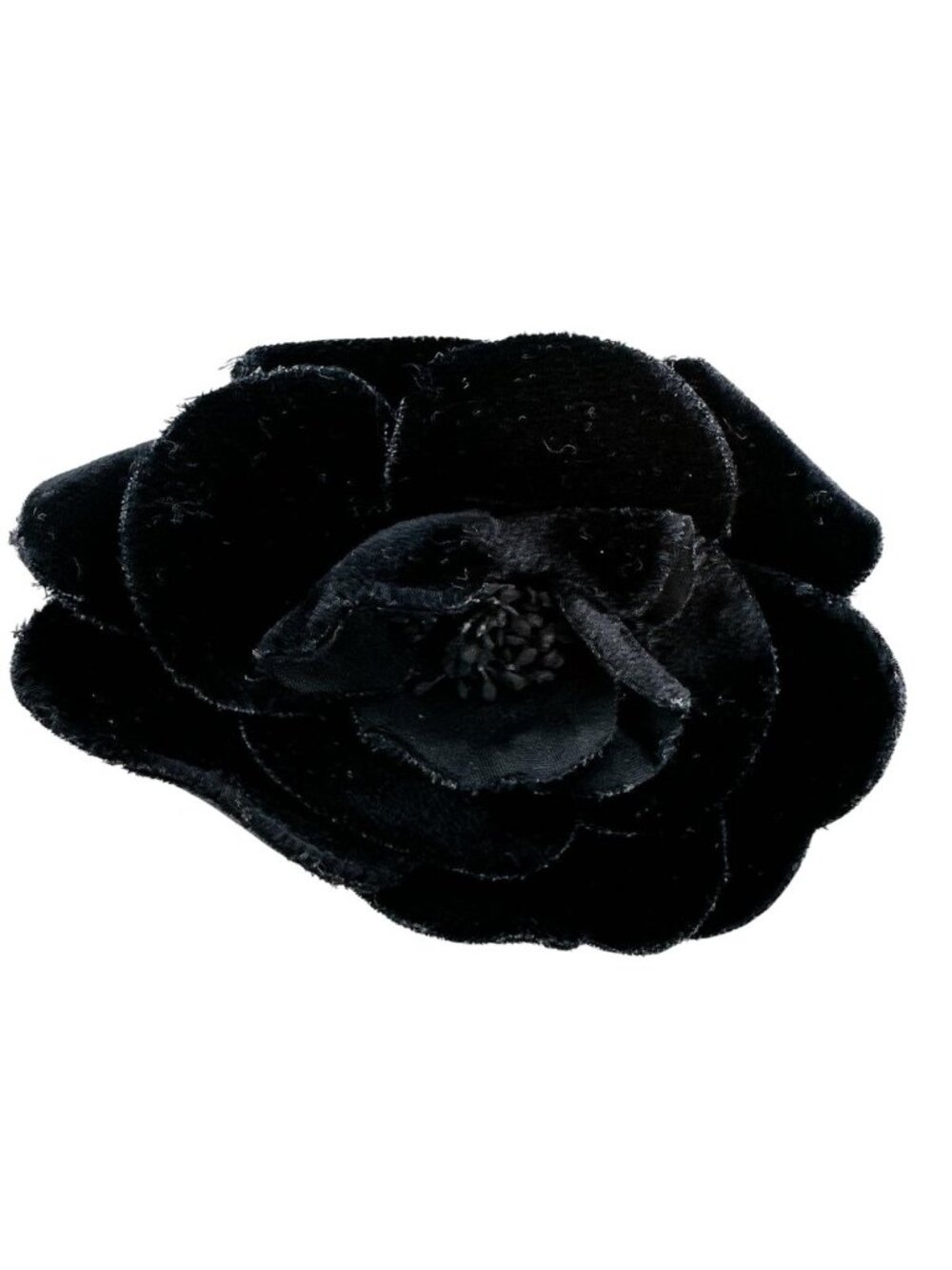 Chanel Camellia Pin Brooch Corsage Black